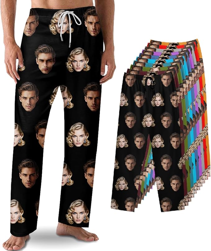 Custom Pajama Pants with Face customized PJ Pants Christmas Valentine gifts by Unknown