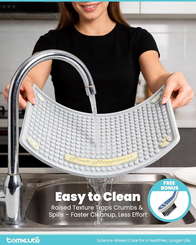 Tomxcute Extra Thick Pet Feeding Mat 19.7" x 14.2", BPA-Free Food-Grade PVC - Image 7