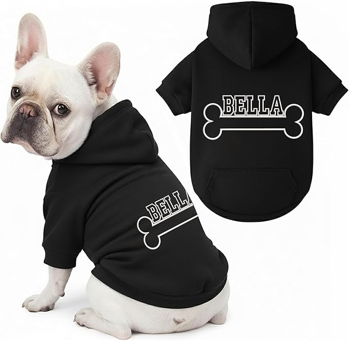 Noni Personalized Name Dog Hoodie, Embroidered Puppy Sweater by Noni