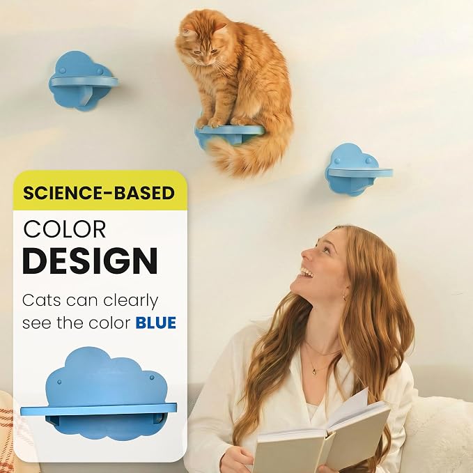 Cat Wall Shelves for Large Cats – 4-Piece Wall Mounted Cat Furniture Set - Image 4