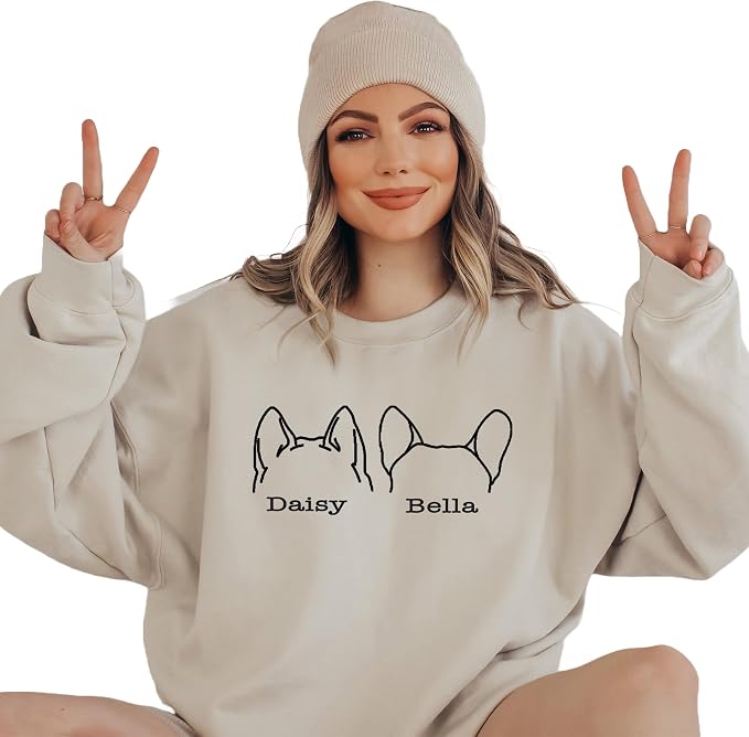 Custom Dog Mom Shirt for Women Pet Ears Sweatshirt - Image 3