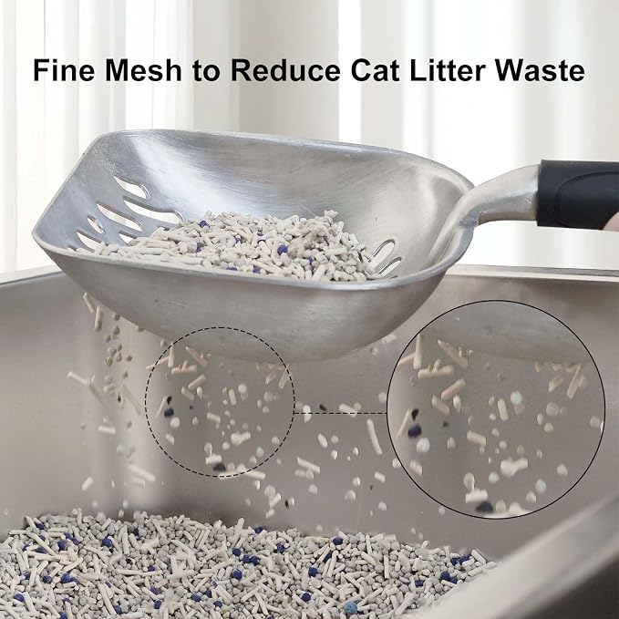 Cat Litter Scoop, Aluminum Alloy Sifter, Durable Metal Poop Scooper - Image 2