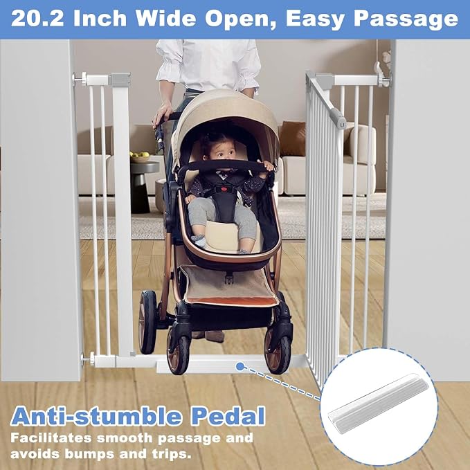 40.5"-54.7" Baby Gates for Doorways, 40.5" Tall Dog Gate Indoor, Walk Through - Image 7