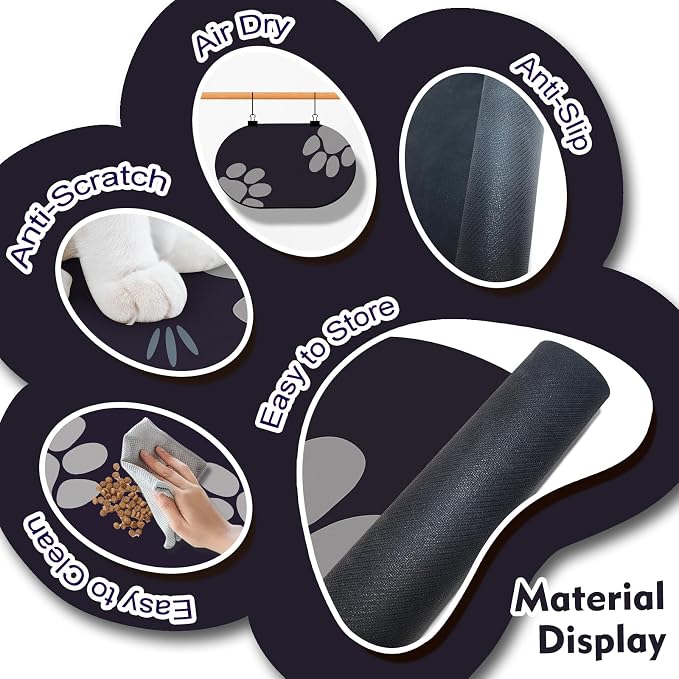Pet Feeding Mat – 20''x12'' Absorbent Dog Food Mat, Pet Water Mats Protect Floor - Image 4