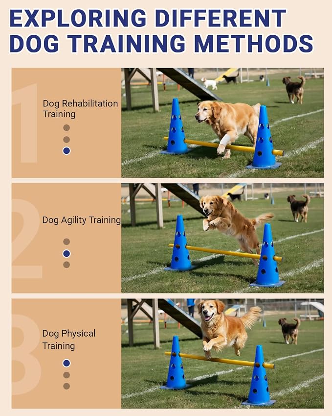 Dog Agility Course Backyard Set, Dog Agility Hurdle Cone Set - Image 3
