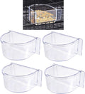 Lot of 4 Bird Cage Clear Plastic Seed Water Feeder Cups by Mcage