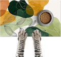 Modern Abstract Leaf Design Pet Feeding Mat 20" x 12" Pet Food Mat Non Slip Mat by HOMETITUTE