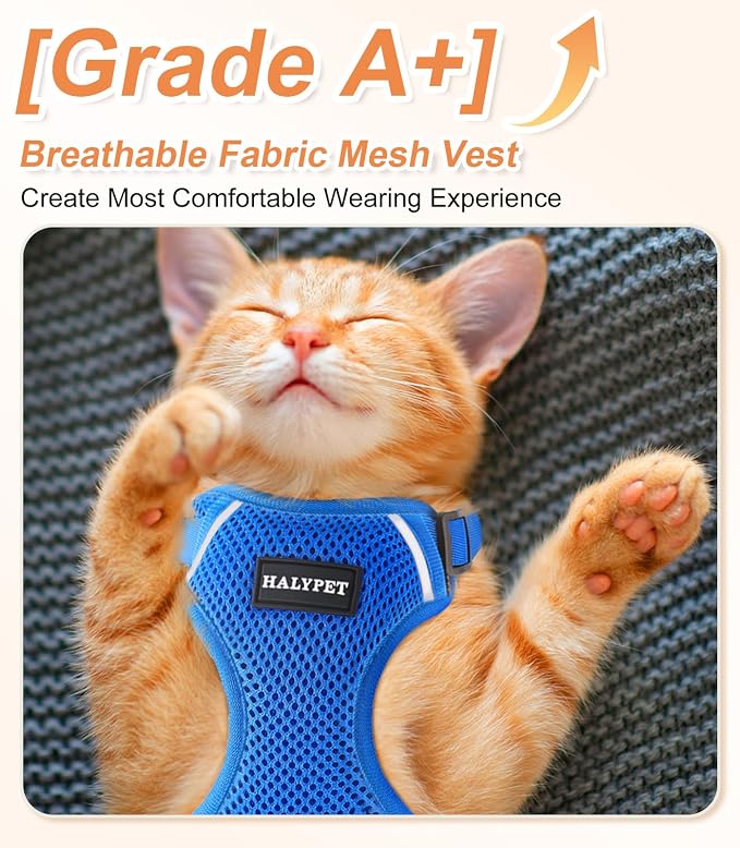 Halypet Cat Harness and Leash Set Escape Proof Soft Adjustable Cat Leash - Image 3