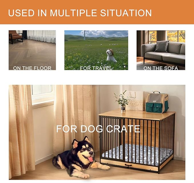 VANKEAN Dog Crate Mat Reversible Cool and Warm, Stylish Dog Bed - Image 6