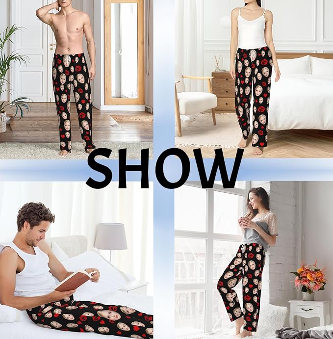 Custom Pajama Pants with Face customized PJ Pants Christmas Valentine gifts - Image 2