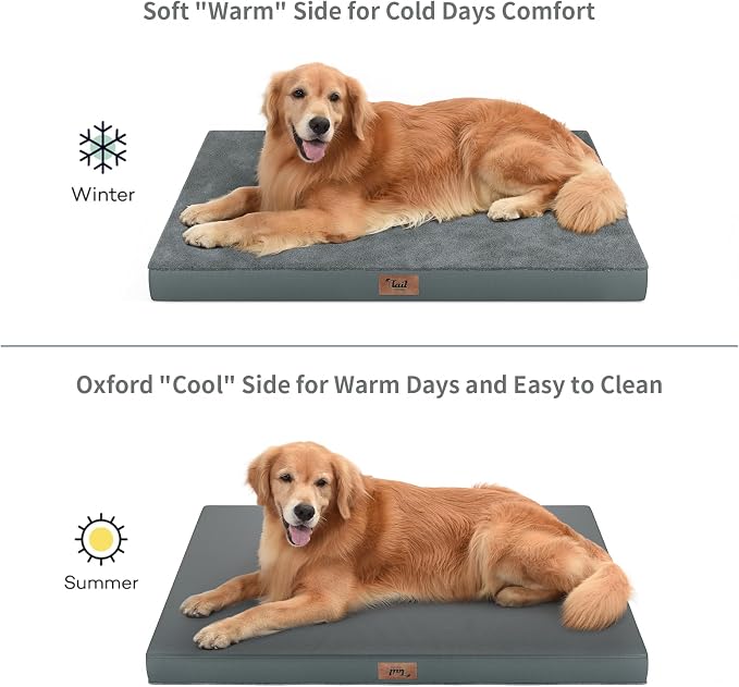 Large Comfy Washable Dog Bed, Orthopedic Egg Crate Foam Dog Crate Mat - Image 4