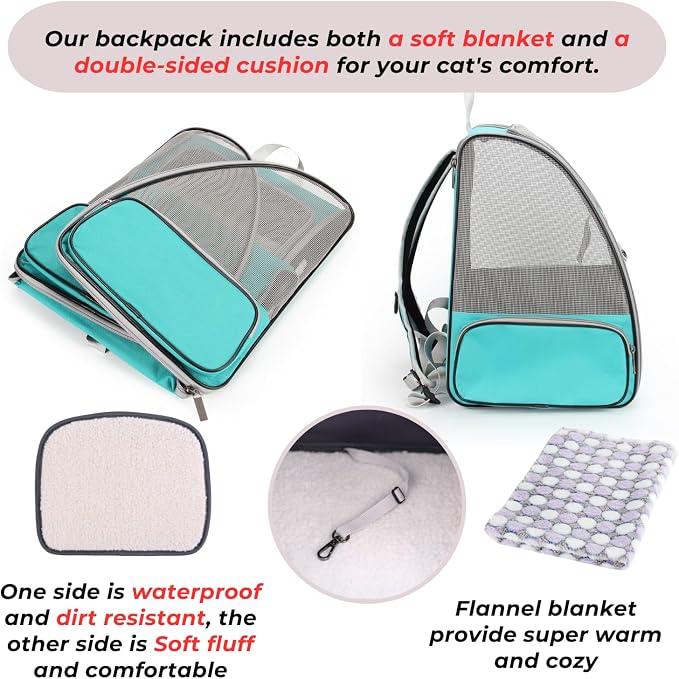 Lollimeow Cat Backpack Carrier, Airline Approved, Safe - Image 3