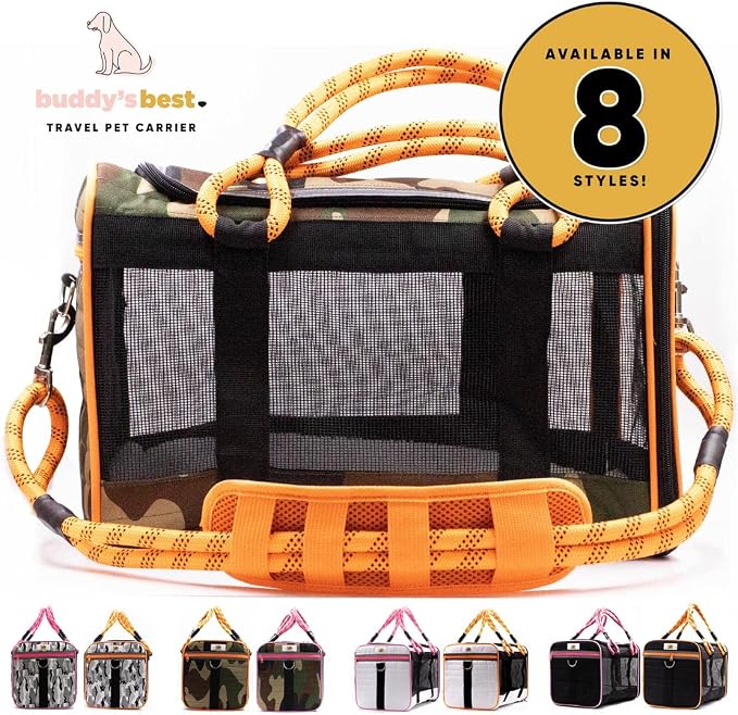 Buddy's Best Airline Approved Pet Carrier – Black & Orange Heavy Duty, Fits - Image 5