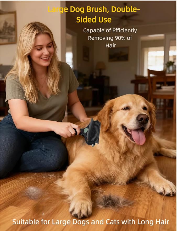 3-in-1 Deshedding Dog Brush, Deshedding Dog Grooming Brush & Undercoat Rake - Image 4