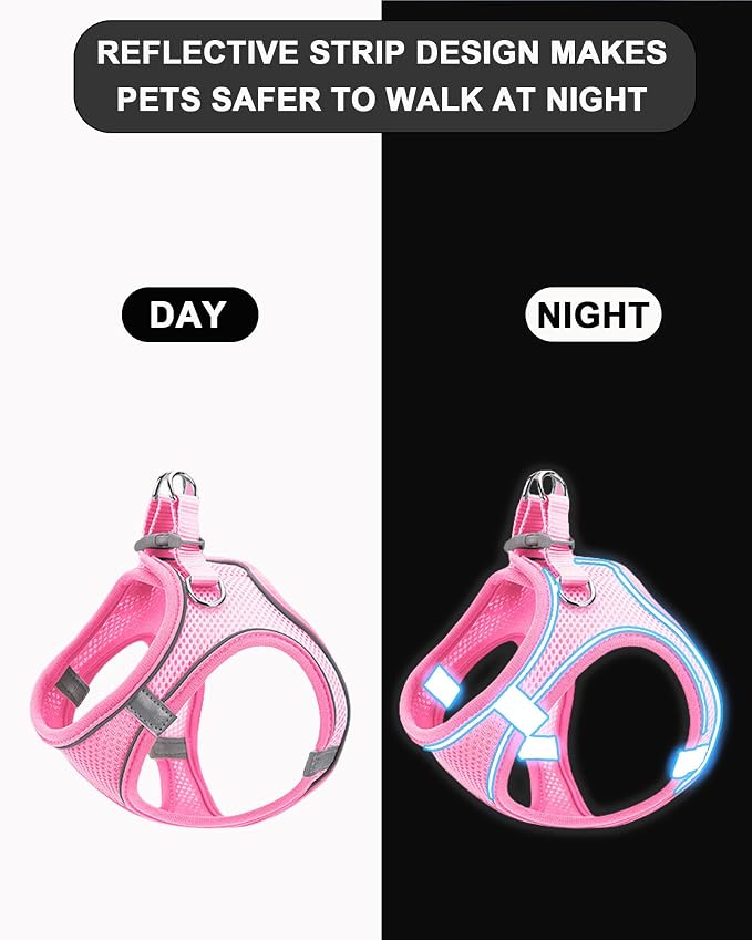 XS Blue Soft Mesh Dog Harness and Leash Set, No Escape Puppy Harnesses - Image 3