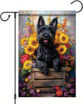 Garden Flag Black Terrier Dog by StarlitPatio