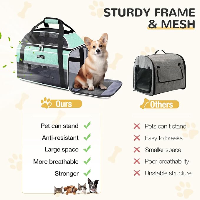 Lekereise Top-Expandable Pet Carrier 17x11x9.5 Inch Alaska Hawaiian Airline - Image 8