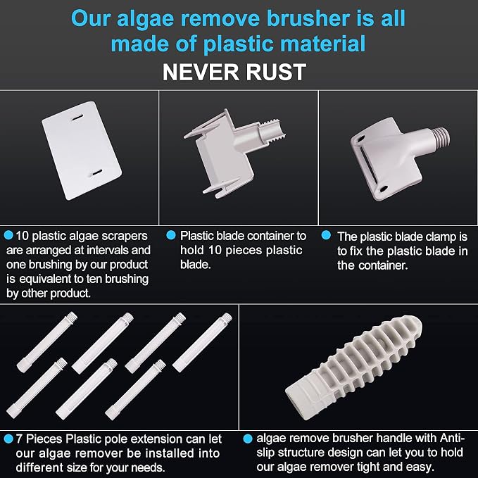 saltwater aquarium cleaner fish tank scraper cleaning tools 17.7-48 Inch long - Image 4