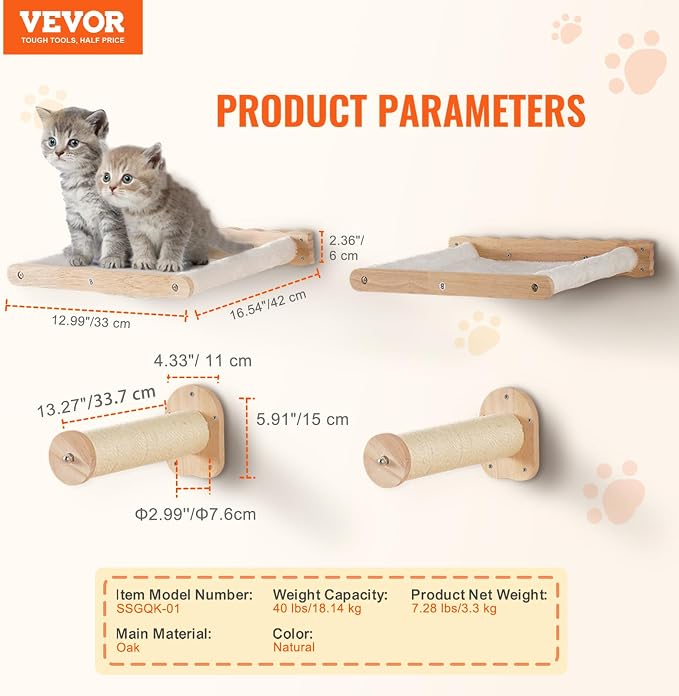 VEVOR Wall Mounted Cat Shelves, Perches - Image 7
