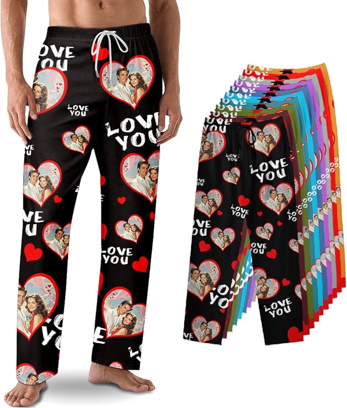 Custom Pajama Pants with Face customized PJ Pants Christmas Valentine gifts by Unknown