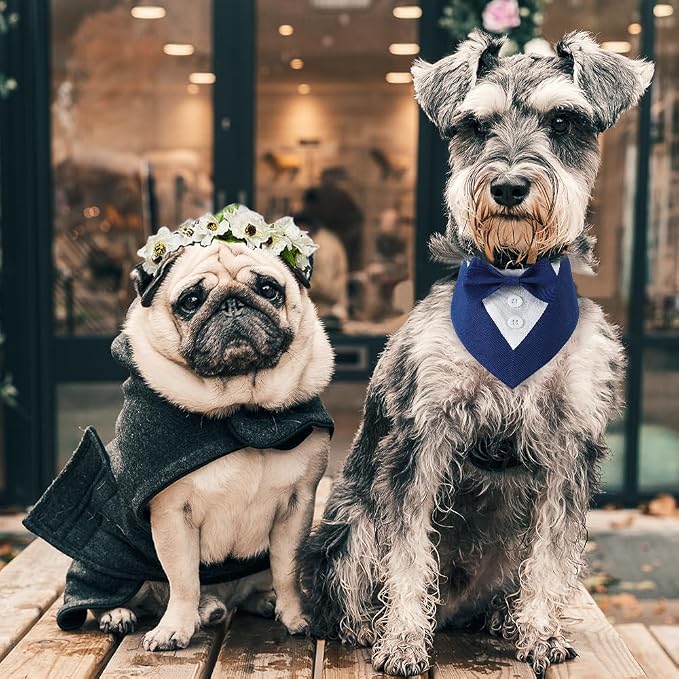 Dog Tuxedo, Formal Dog Wedding Bandana Adjustable Pet Collar - Image 7