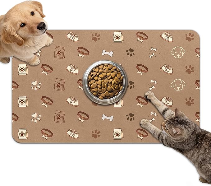 Dog Food Mat for Bowls, Absorbent Quick Dry Dog Cat Mats for Food and Water by Unknown