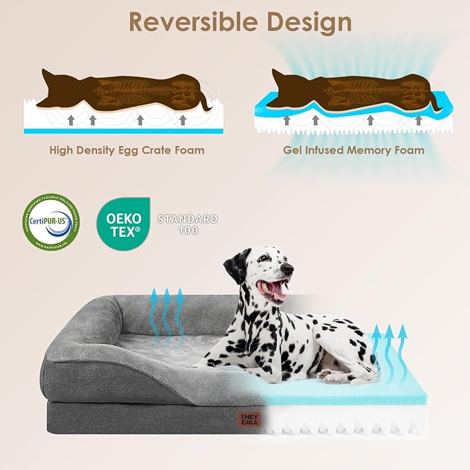 EHEYCIGA Orthopedic XL Dog Bed for Large Sized Dog, Waterproof Liner & Washable - Image 3