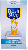 Fresh Step Drawstring Cat Litter Box Liners, Unscented Heavy Duty Kitty Litter by FreshStep