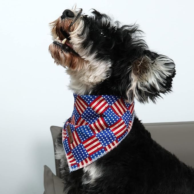 lionet paws Patriotic 4th of July Dog Bandana American Flag - Image 2