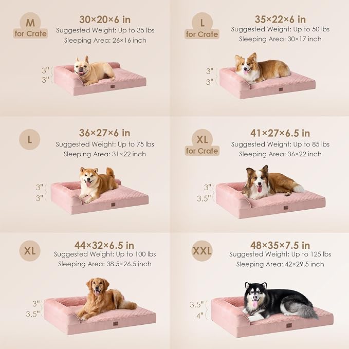 EHEYCIGA Memory Foam Dog Bed Large Size Dogs, Orthopedic Dog Bed Large - Image 2