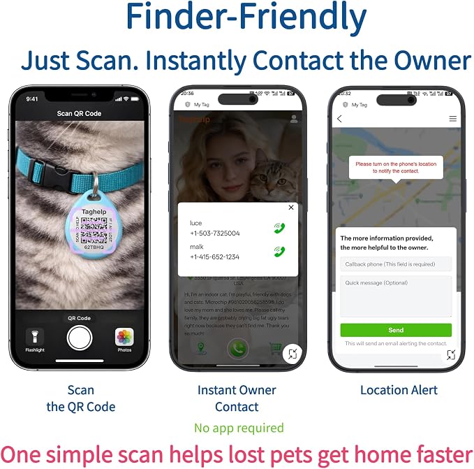 QR Code Cat ID Tag for Collar, Smart Pet ID - Image 4