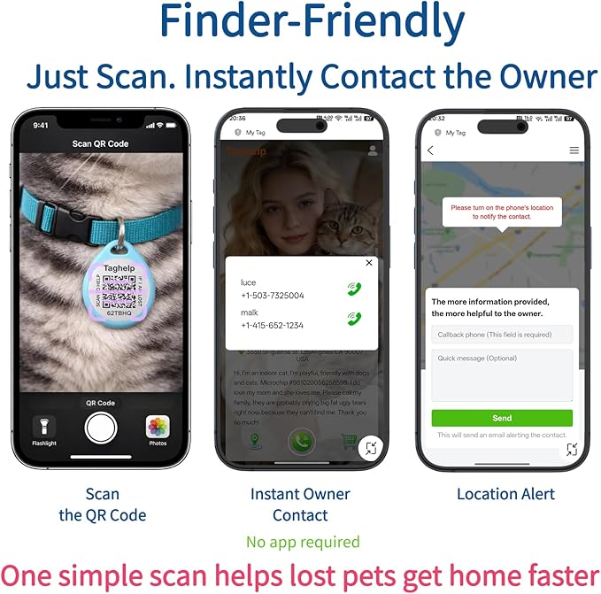 2-Pack QR Code Pet ID Dog cat Tags - Image 6