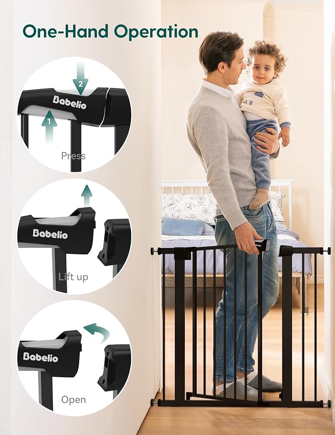 Babelio 36" Tall Baby Gate, 29-48" Auto-Close and Pressure Mounted Baby Gate - Image 4