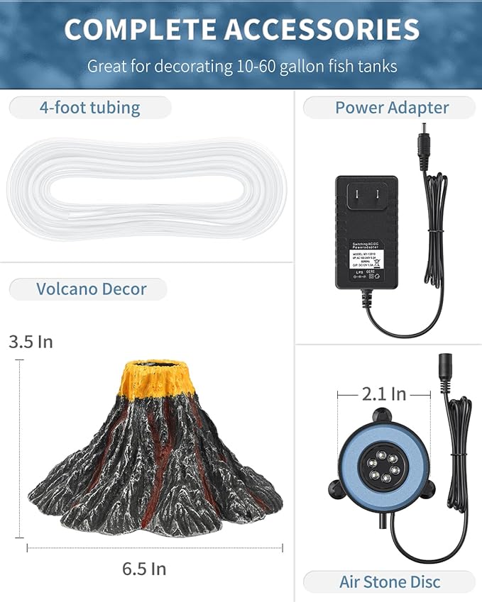 Uniclife Aquarium Volcano Ornament Kit Realistic Resin Volcanic Decoration - Image 5