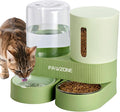 2 Pack Automatic Cat Feeder Stainless Steel Water Dispenser Gravity Food Feeder by Pawzone