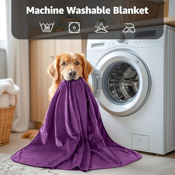 LOOBANI Waterproof Blanket for Bed: Reversible Soft Flannel Queen Bed Blanket - Image 9