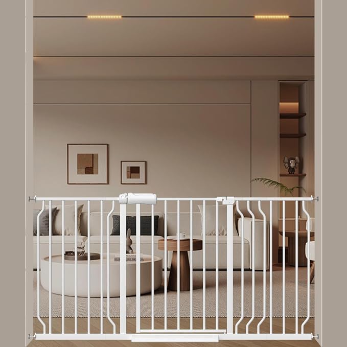 WAOWAO Baby Gate 52.76-62.2" Extra Wide Pressure Mounted Walk Through Swing by WAOWAOBABYSAFETYPRODUCTS