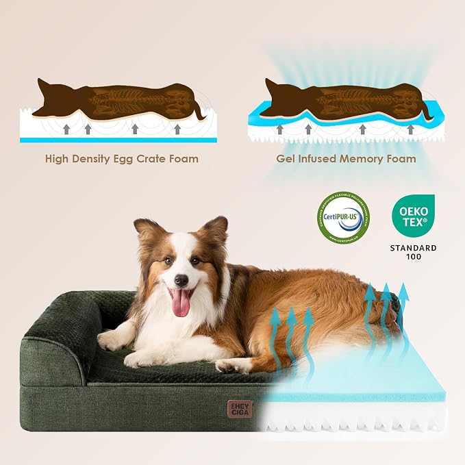 EHEYCIGA Extra Large Dog Bed Othorpedic, Memory Foam XL Dog Bed - Image 4