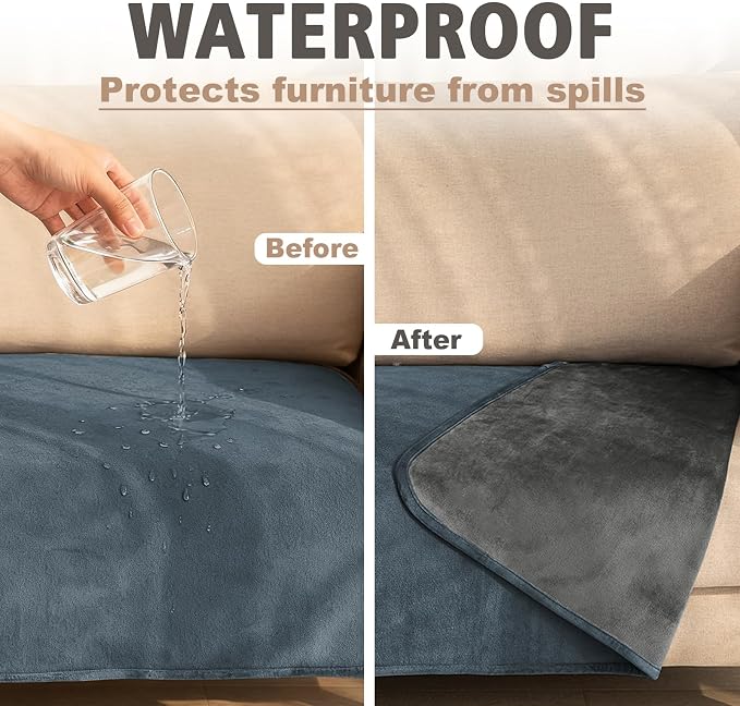 Ameritex Pet Bed Blanket Reversible 100% Waterproof Velvet Super Soft - Image 3