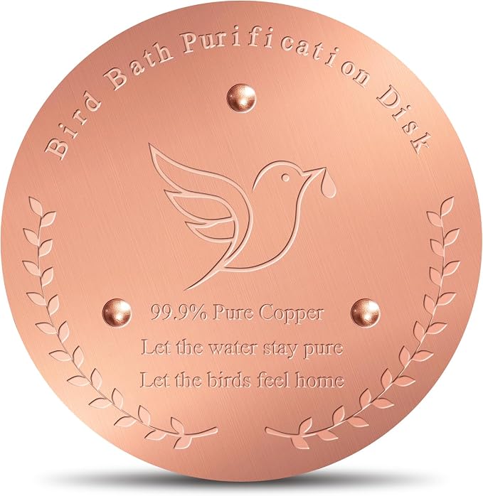 Bird Bath Copper Disk, Sturdy 1mm 99.9% Pure Copper Disk, Triple-Point Support by sonsil
