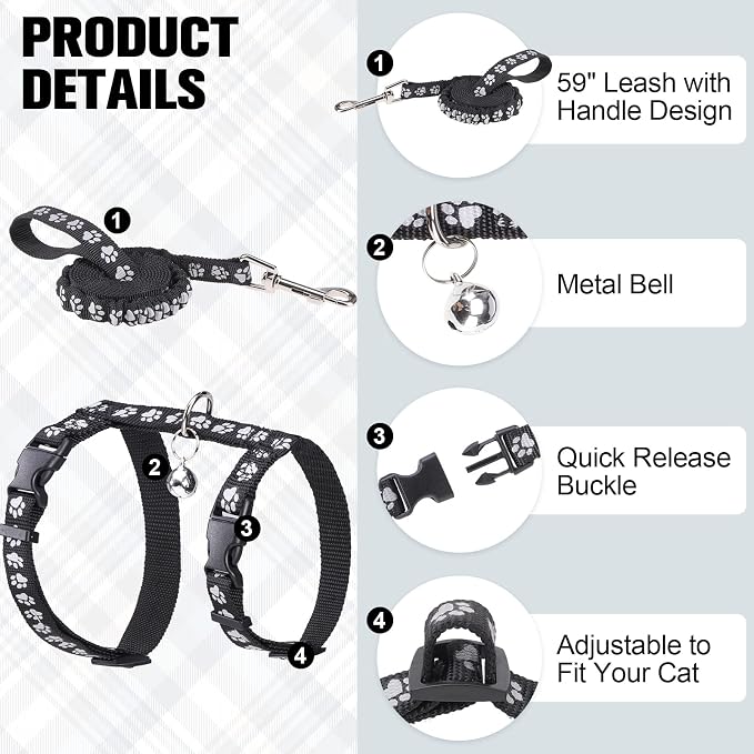 BEAUTYZOO Cat Harness and Leash Set Escape Proof - Image 2