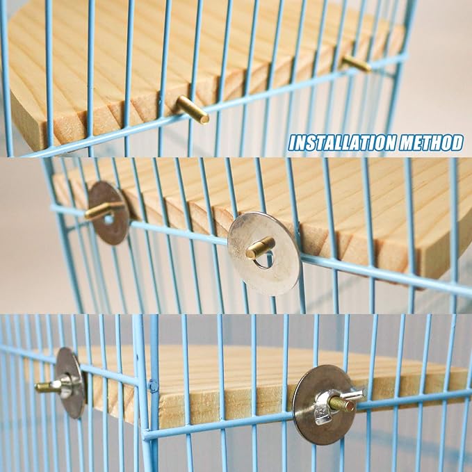 2 Pack Bird Perch Platform, Parrot Stand Sector Playground Wood Perch Stand Toy - Image 4