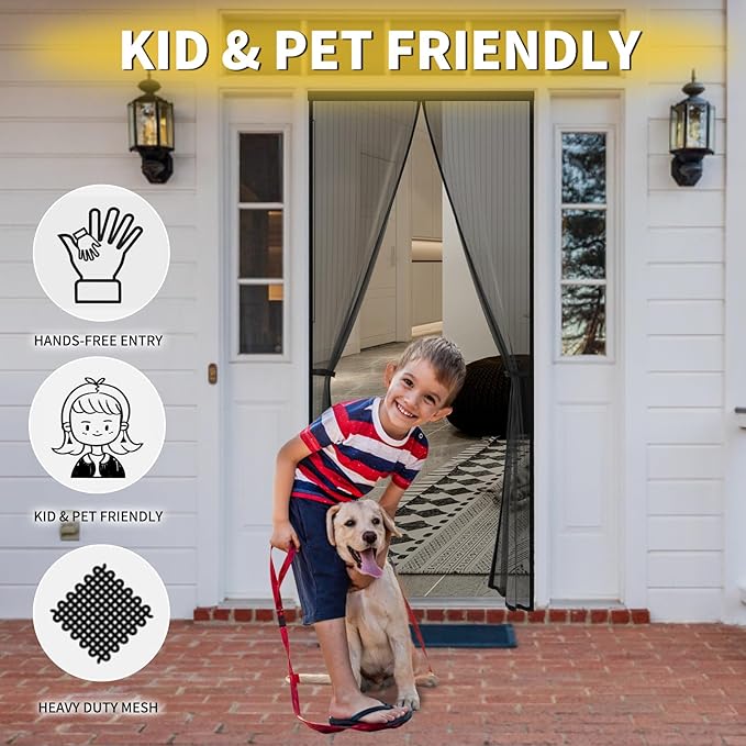 Magnetic Screen Door -Fit for Door Size:36x78 Inch, Screen Door Size - Image 4