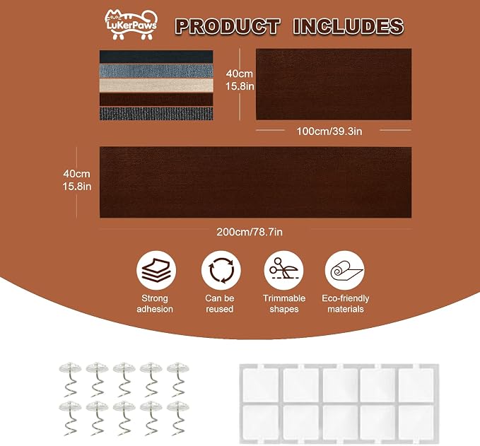 Cat Scratching mat, Self-Adhesive Trimmable cat Scratch Furniture Protector - Image 7