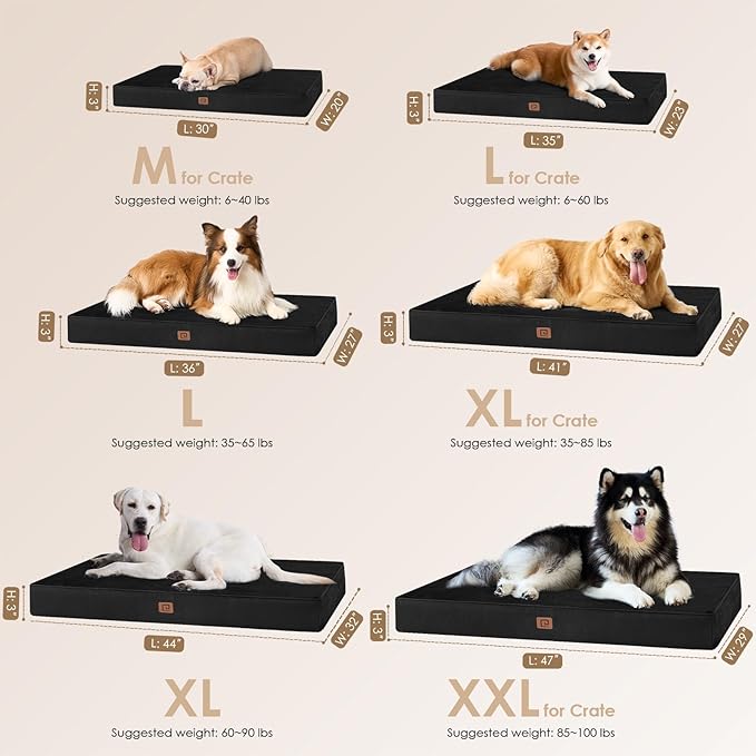 EHEYCIGA Waterproof Dog Bed Orthopedic 30"x20", Memory Foam Pet Bed - Image 3