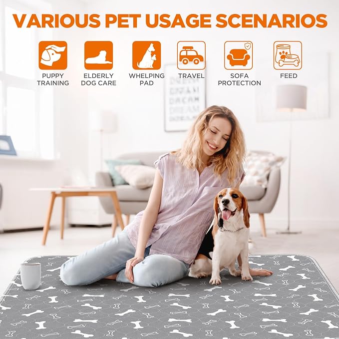 Washable Pee Pads for Dogs, 2 Pack Dog Pee Pads Washable, Waterproof Puppy Pads - Image 3