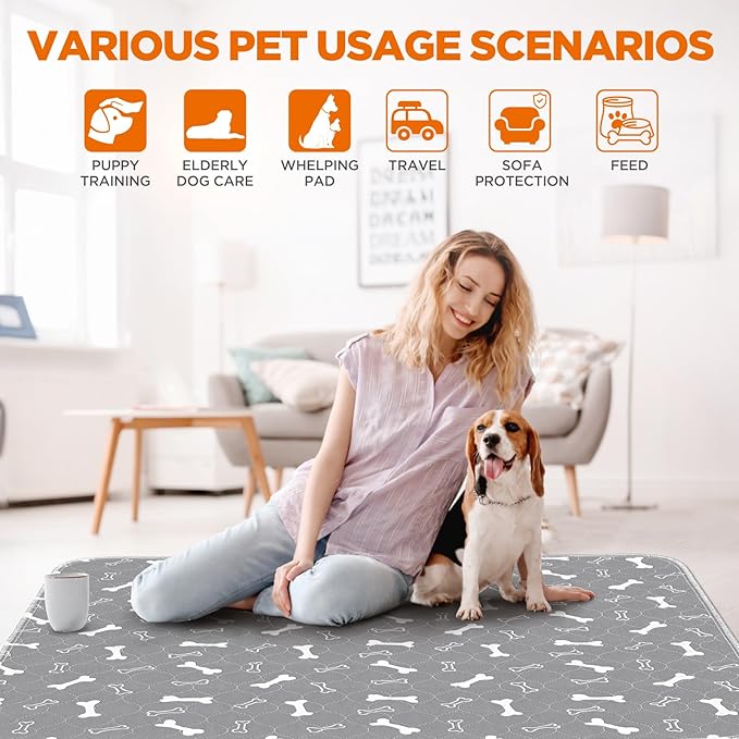 Reusable Puppy Pads, Super Absorbent Leakproof Dog Training Pads, Non-Slip - Image 3