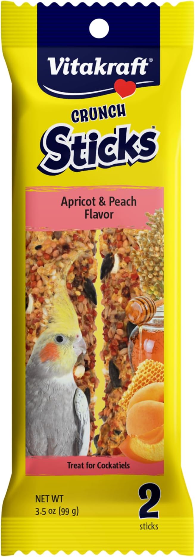 Vitakraft Crunch Sticks Cockatiel Treat Apricot Peach Flavor by Vitakraft