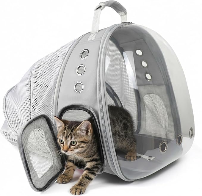 Cat Backpack Carrier, Back Expandable Pet Backpack by PETSWEET