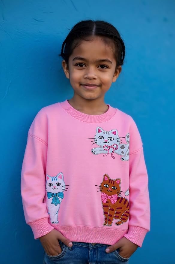 Toddler Baby Girls Cotton Sweater, Long Sleeve Crewneck Sweatshirt Pullover - Image 2